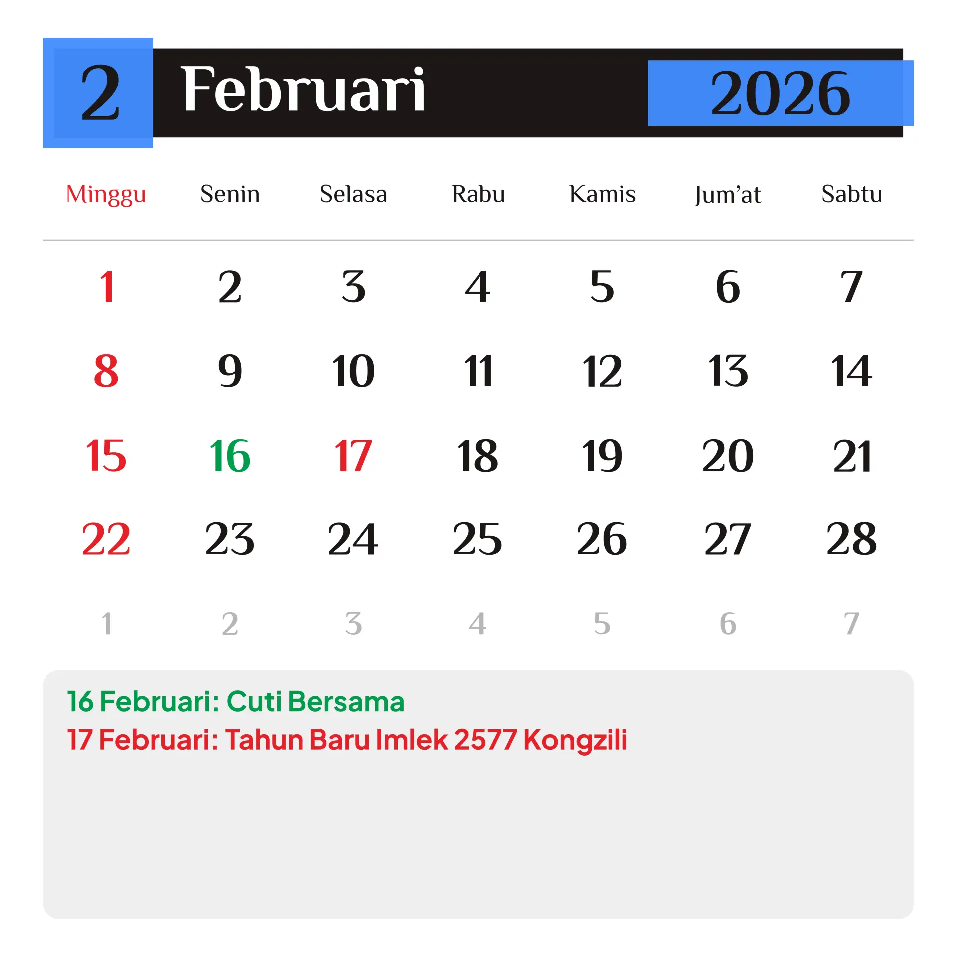 Preview Kalender 2026